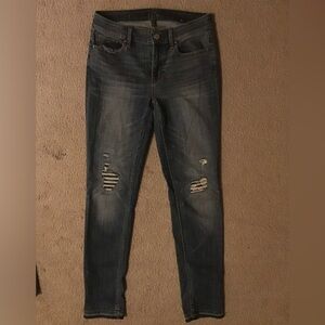 Denim light wash jacquard distracted slim